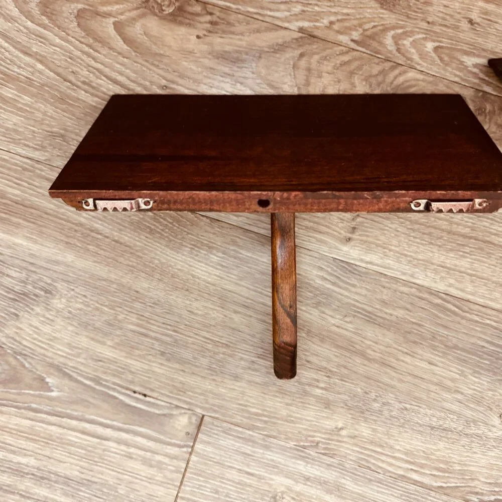 Vintage Set of 3 Wooden Wall Display Shelve